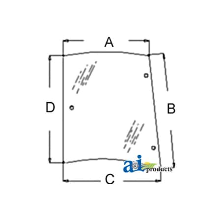 A & I Products Glass, Rear, Side (RH) - Tinted 39" x31" x7" A-3806590M2